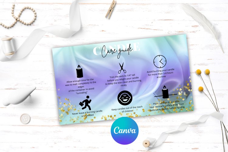 Digital Download Candle Care Canva Template example image 1