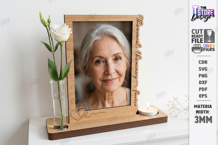 Candle Holder with Vase and Photo Frame Laser Cut |Engraving