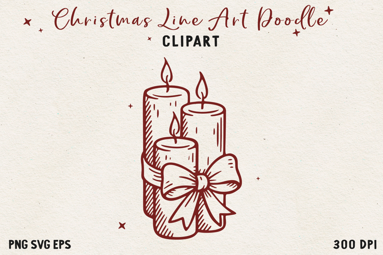 Vintage Hand-Drawn Christmas Illustration| Line Art Clipart