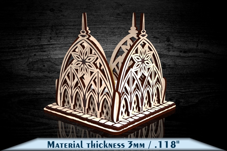 Gothic window candle holder SVG laser cut lantern