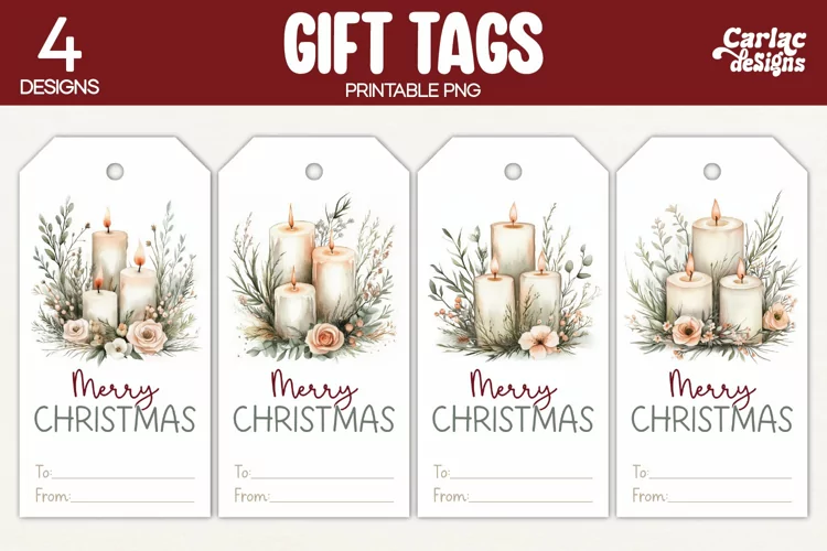 Christmas Gift Tags, Merry Christmas Printable Tags