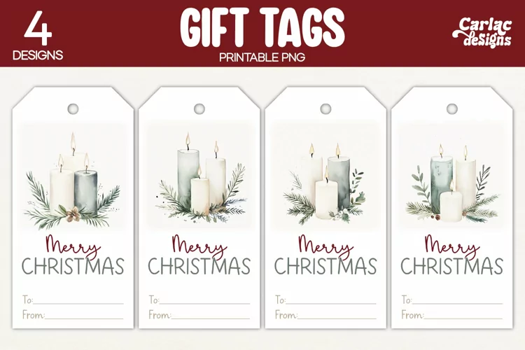 Christmas Gift Tags, Merry Christmas Printable Tags