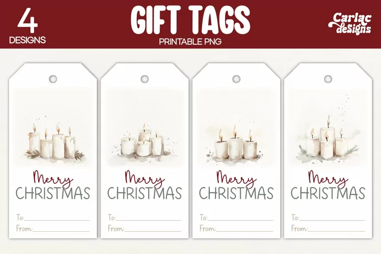 Christmas Gift Tags, Merry Christmas Printable Tags