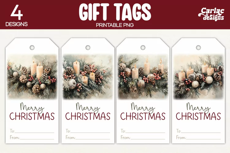 Christmas Gift Tags, Merry Christmas Printable Tags