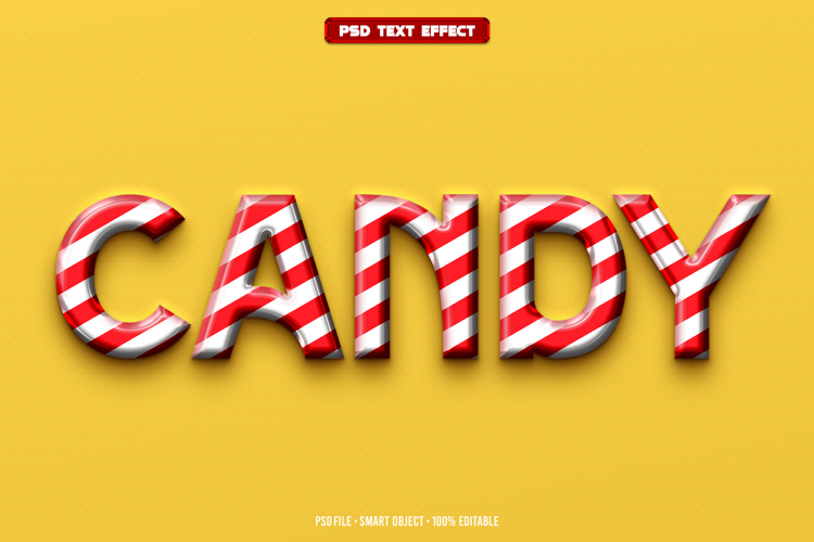 Candy 3D editable text effect