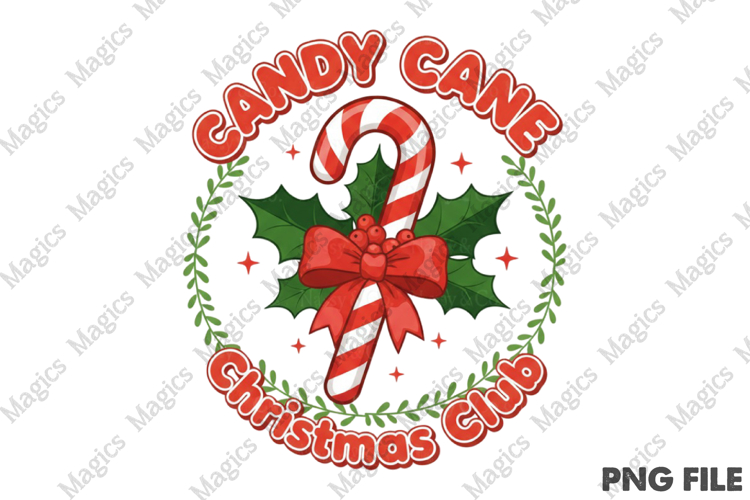 Candy Cane Christmas Club PNG