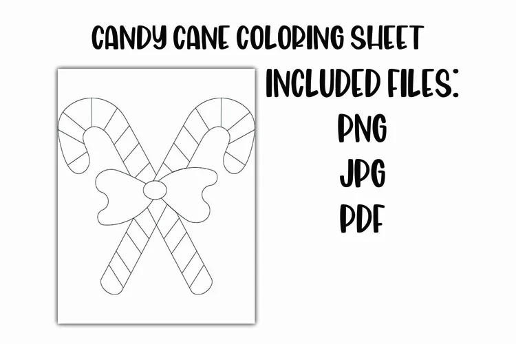 Candy Cane Coloring Sheet for Kids