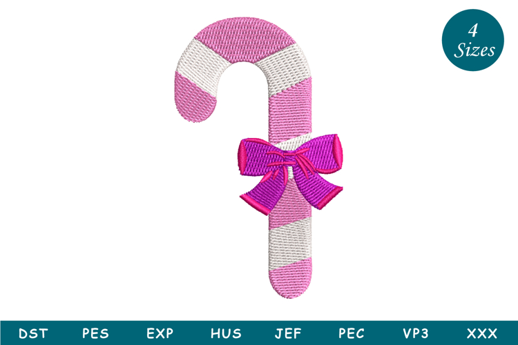 Candy Cane Embroidery Design