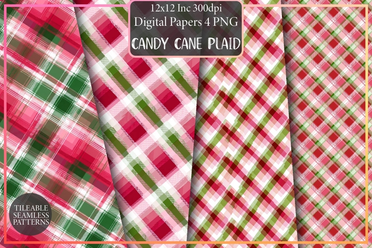 Holiday Checkered Backgrounds | Festive Scrapbook Patterns