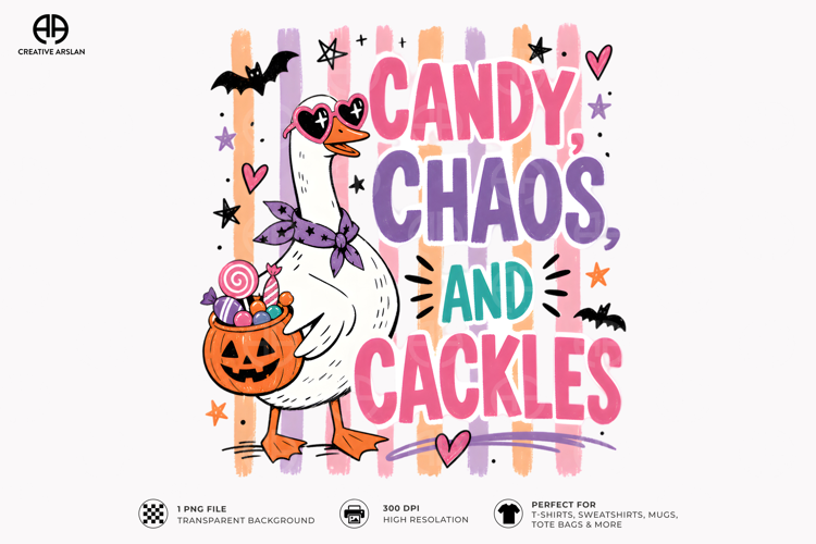 Goose Candy Chaos and Cackles - Funny Halloween Shirt Design