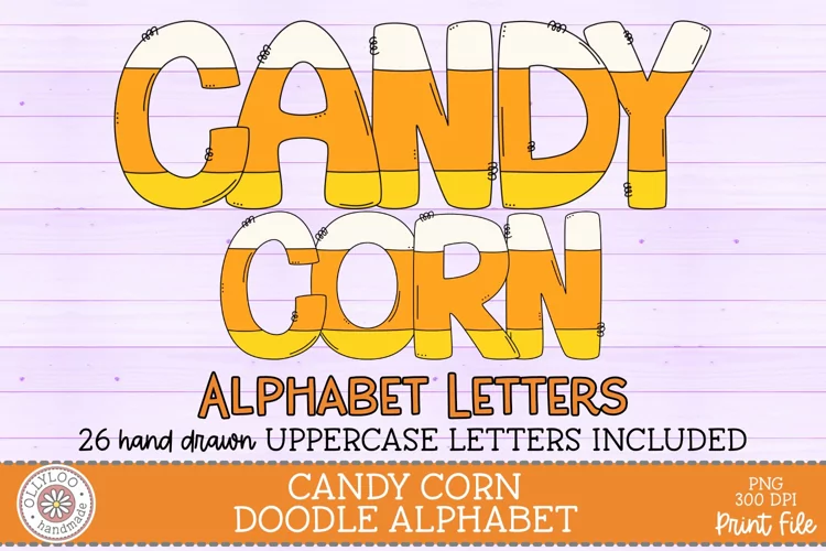 Candy Corn Doodle Alphabet - Halloween Alphabet
