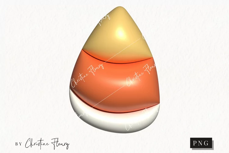 3D Inflated Candy Corn Clipart | Halloween PNG