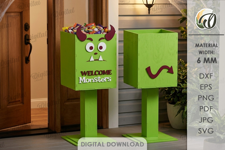 Halloween Porch Candy Holder Laser Cut. Candy Box SVG