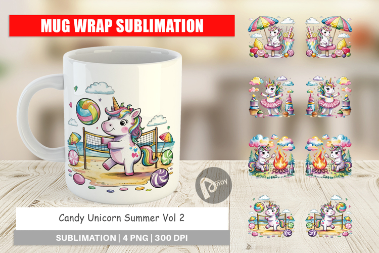 Mug Wrap Candy Unicorn Summer