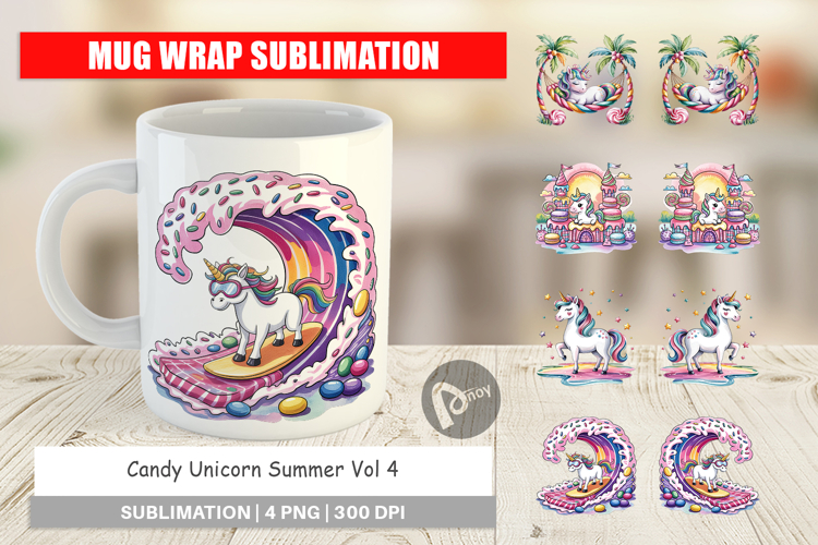 Mug Wrap Candy Unicorn Summer