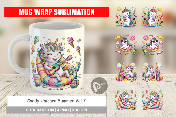 Mug Wrap Candy Unicorn Summer
