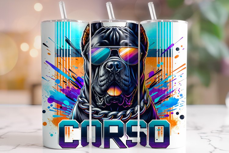 Cane Corso Tumbler Wrap Sublimation, Dog Mom Tumbler, Dog