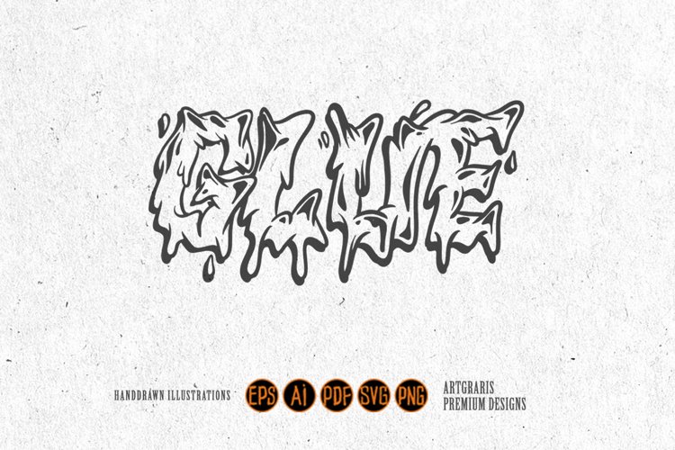 Cannabis calligraphy lettering glue smoke weed outline example image 1