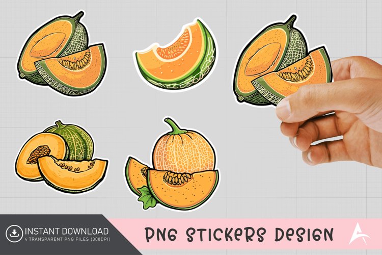 Cantaloupe Sticker Clipart example image 1