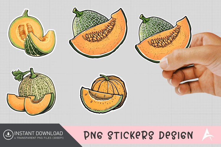 Cantaloupe Sticker Clipart example image 1