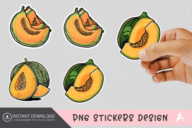 Cantaloupe Sticker Clipart example image 1