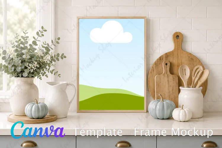 Kitchen frame mockup Canva