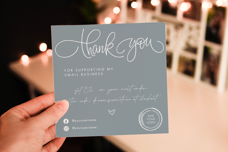 Canva Modern Thank You Business Card