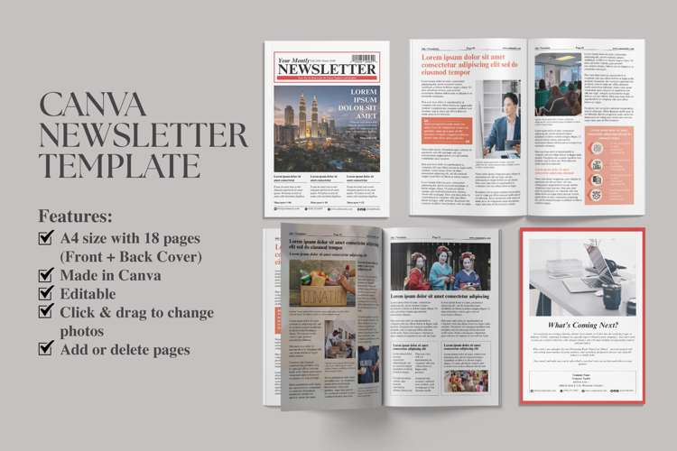 Canva Newsletter Template 5540987 