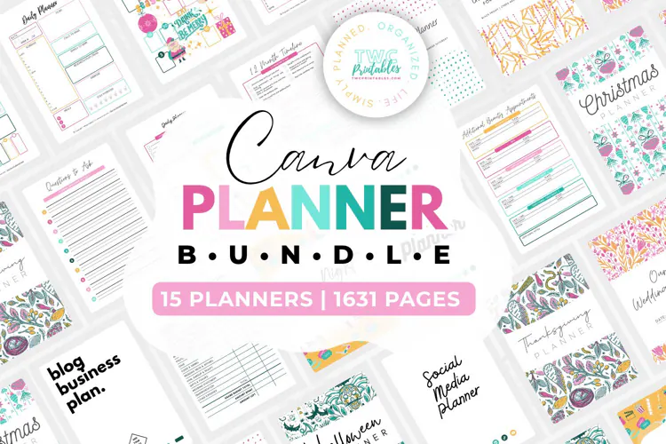 Canva Planner Collection: 15 Digital Planner Templates | BRI