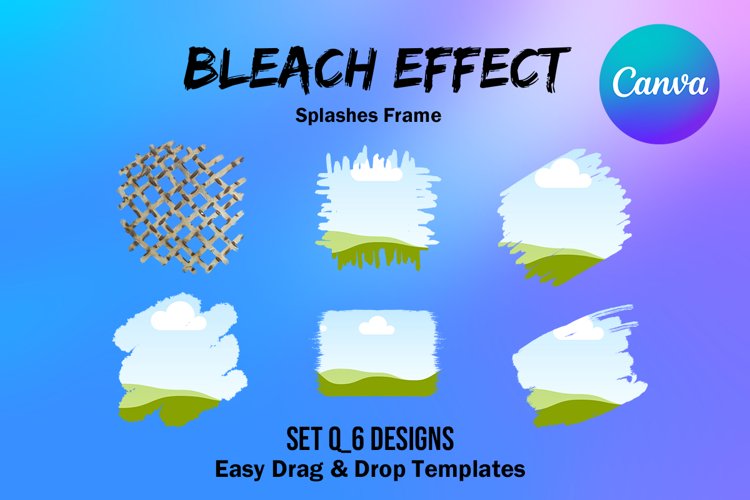 Canva Frame Template Bleach Effect Fill Your Own Set Q