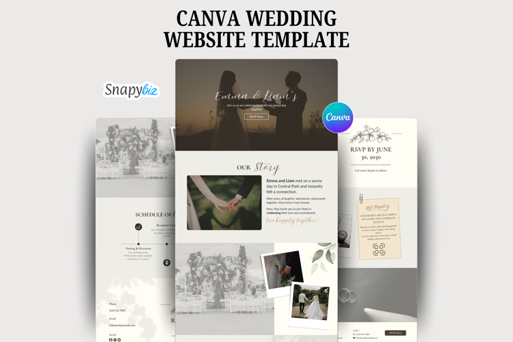 Canva Wedding Website Editable Template