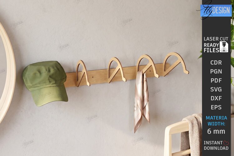 Cap Rack Laser Cut | Wooden Cap Storage | Hat Holder Laser example image 1