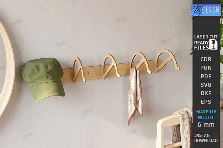 Cap Rack Laser Cut | Wooden Cap Storage | Hat Holder Laser
