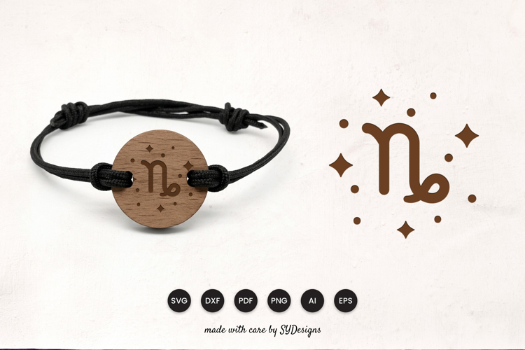Capricorn Bracelet Laser Cut SVG - Wooden Zodiac Laser Cut