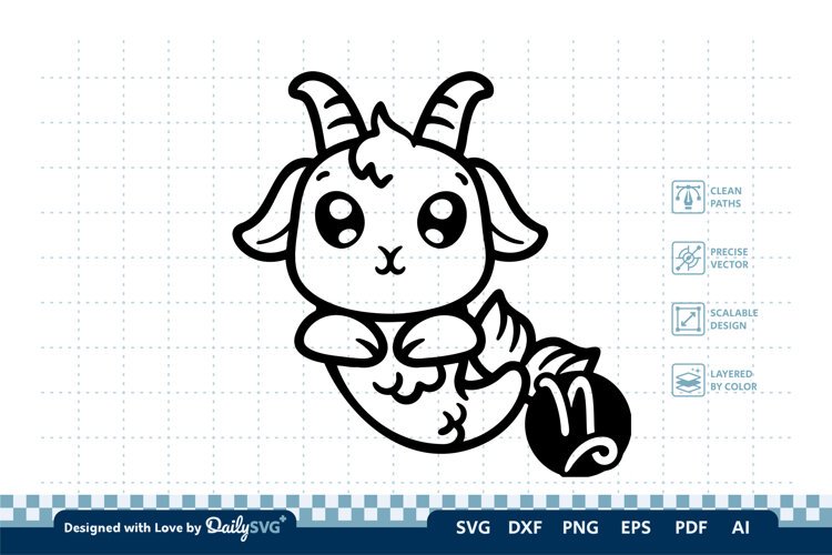 Cute Zodiac Sign SVG | Kawaii Astrology Design example image 1