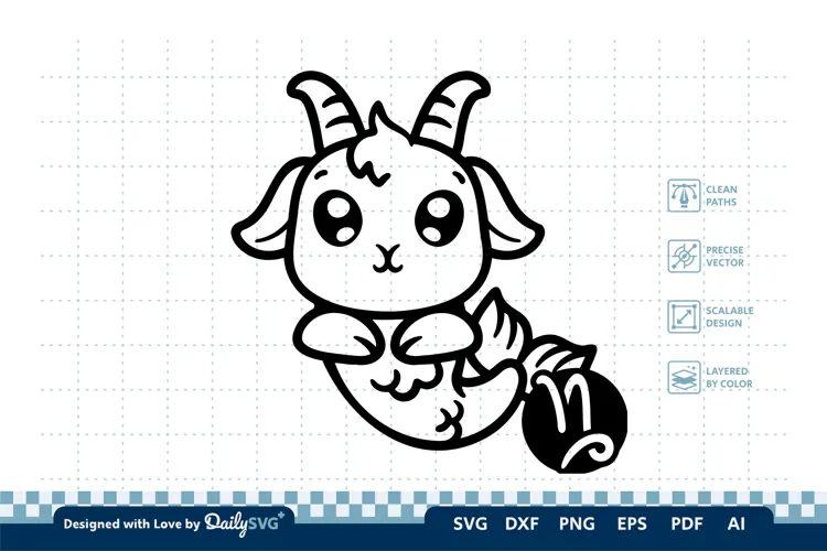 Cute Zodiac Sign SVG | Kawaii Astrology Design