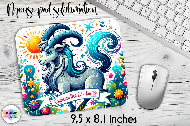 Zodiac Sign Mouse Pad, Capricorn Sign Mouse Pad, Horoscope example image 1