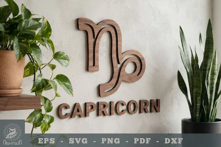 Capricorn Zodiac Lasercut Wall Decor