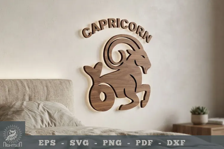 Capricorn Zodiac Lasercut Wall Decor