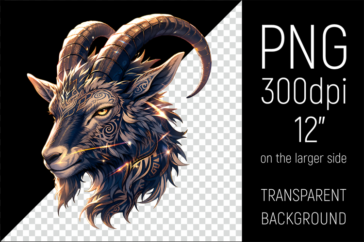Capricorn Zodiac Sign Clipart | Mystical Horoscope Illustr