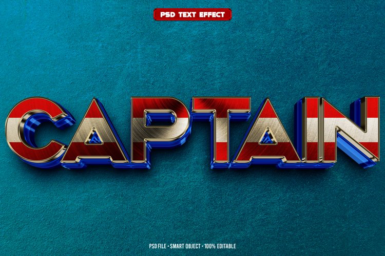 Captain 3D editable text effect example image 1