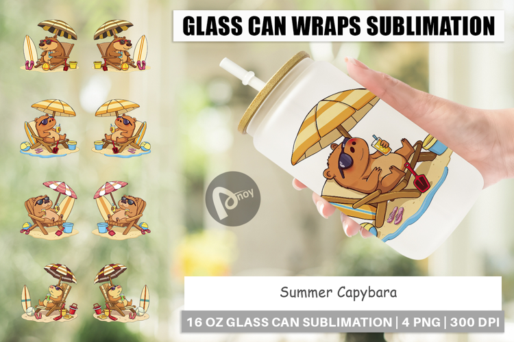 Glass Can Summer Capybara