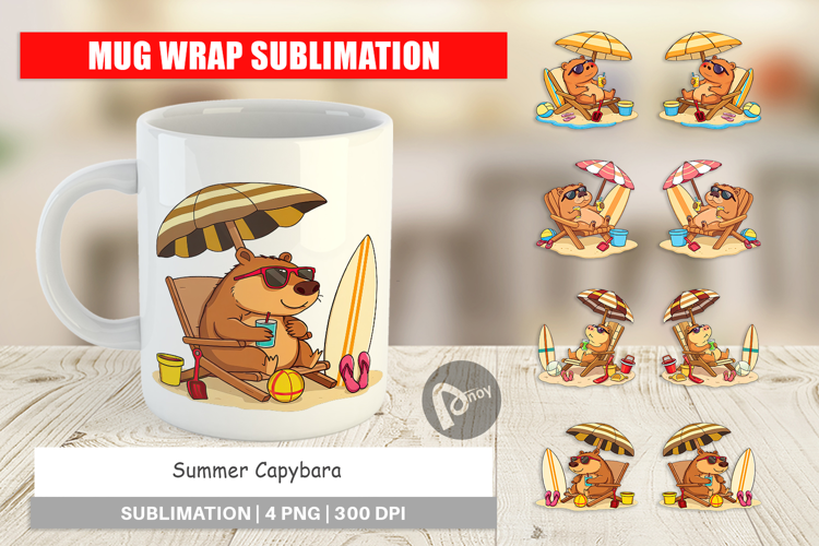 Mug Wrap Summer Capybara