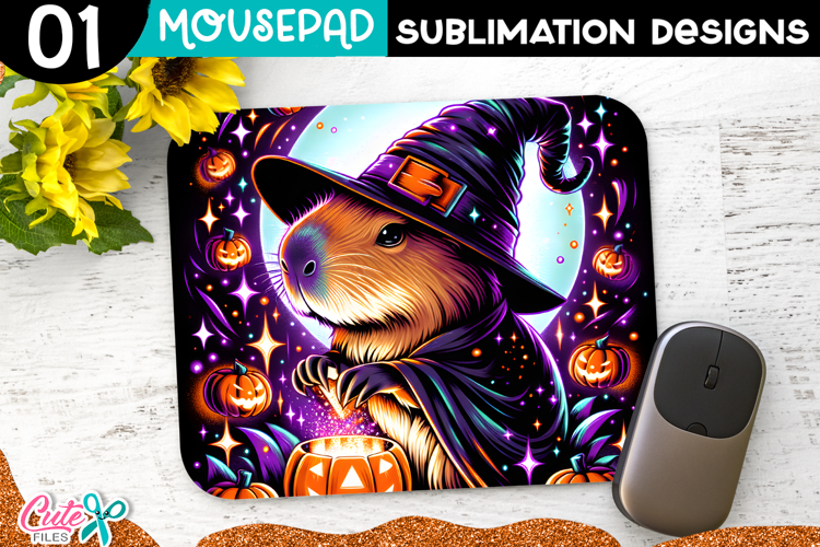 Capybara Halloween Mouse Pad Sublimation PNG
