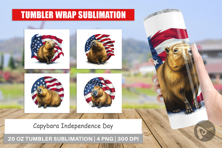 Tumbler Capybara 4th of July