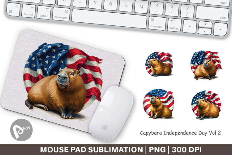 Mouse Pad Capybara 4th of July