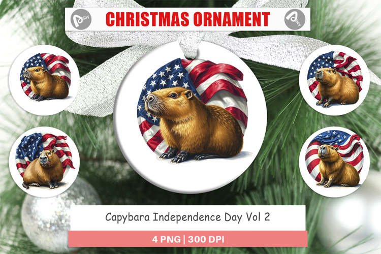 Ornament Capybara 4th of July