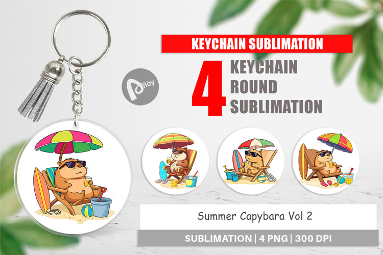Keychain Summer Capybara example image 1