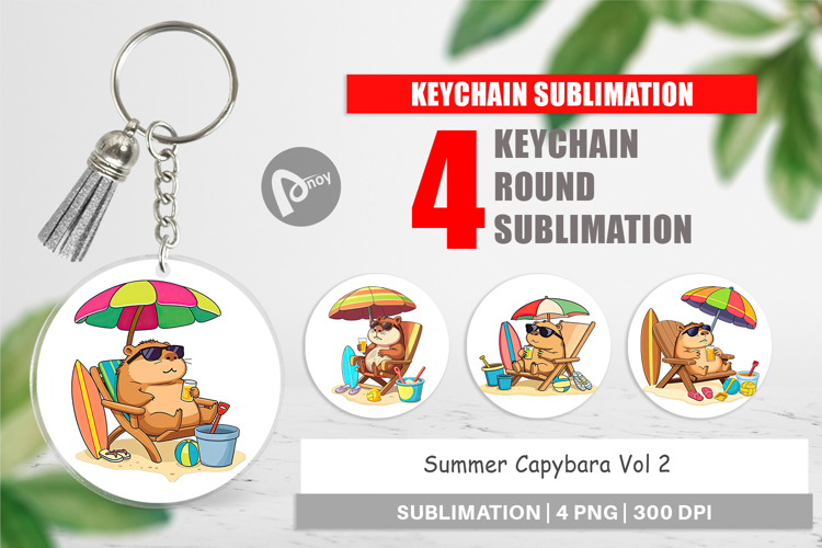 Keychain Summer Capybara