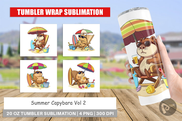 Tumbler Summer Capybara example image 1